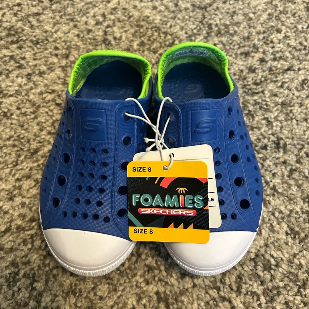 Skechers Blue and White Water Shoes with Breathable Design